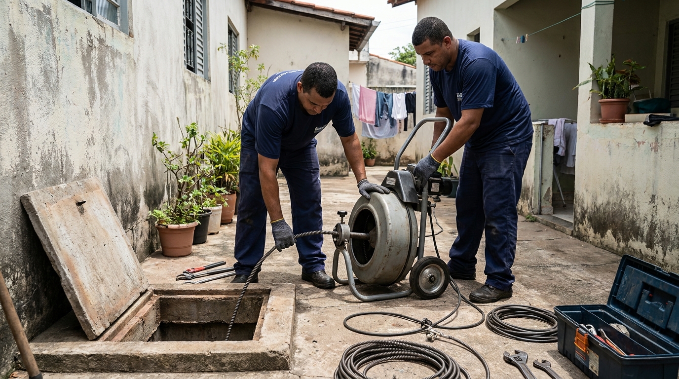 Desentupimento de Coluna Sanitária no Codim, Campos dos Goytacazes‑RJ