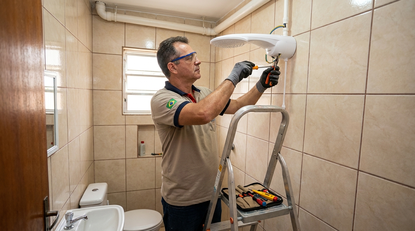 Substituição de Chuveiro Antigo no Codim, Campos dos Goytacazes‑RJ